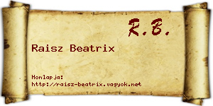 Raisz Beatrix névjegykártya